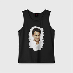 Детская майка хлопок с принтом Roger Federer в городе Новоалтайск,  |  | roger federer | роджер федерер | теннис | чемпион