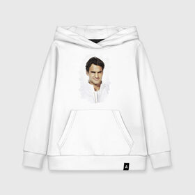 Детская толстовка хлопок с принтом Roger Federer в городе Новоалтайск, 100% хлопок | Круглый горловой вырез, эластичные манжеты, пояс, капюшен | roger federer | роджер федерер | теннис | чемпион