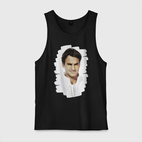 Мужская майка хлопок с принтом Roger Federer в городе Новоалтайск, 100% хлопок |  | roger federer | роджер федерер | теннис | чемпион
