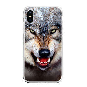Чехол для iPhone XS Max матовый с принтом Волк в городе Новоалтайск, Силикон | Область печати: задняя сторона чехла, без боковых панелей | Тематика изображения на принте: волк | животные | злой волк | зубы | оскал