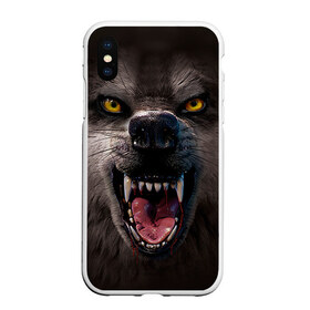 Чехол для iPhone XS Max матовый с принтом Злой волк в городе Новоалтайск, Силикон | Область печати: задняя сторона чехла, без боковых панелей | Тематика изображения на принте: волк | животные | злой волк | зубы | оскал