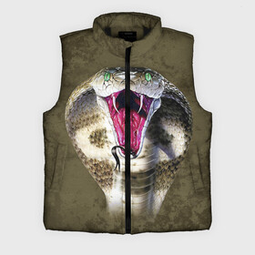 Мужской жилет утепленный 3D с принтом Кобра в городе Новоалтайск,  |  | змея | зубы | кобра