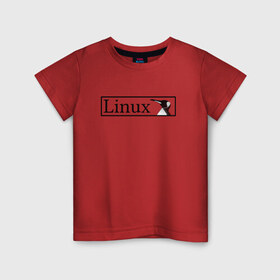 Детская футболка хлопок с принтом Linux в городе Новоалтайск, 100% хлопок | круглый вырез горловины, полуприлегающий силуэт, длина до линии бедер | пингвин