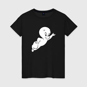Женская футболка хлопок с принтом Casper в городе Новоалтайск, 100% хлопок | прямой крой, круглый вырез горловины, длина до линии бедер, слегка спущенное плечо | каспер | касперприведение | охотники за приведениями