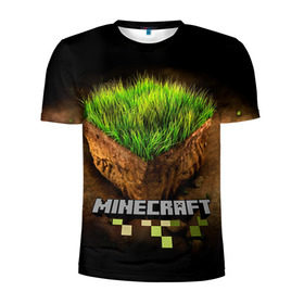 Мужская футболка 3D спортивная с принтом Minecraft в городе Новоалтайск, 100% полиэстер с улучшенными характеристиками | приталенный силуэт, круглая горловина, широкие плечи, сужается к линии бедра | крипер