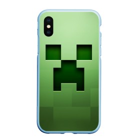 Чехол для iPhone XS Max матовый с принтом Minecraft в городе Новоалтайск, Силикон | Область печати: задняя сторона чехла, без боковых панелей | крипер