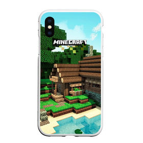Чехол для iPhone XS Max матовый с принтом Minecraft в городе Новоалтайск, Силикон | Область печати: задняя сторона чехла, без боковых панелей | крипер