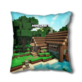 Подушка 3D с принтом Minecraft в городе Новоалтайск, наволочка – 100% полиэстер, наполнитель – холлофайбер (легкий наполнитель, не вызывает аллергию). | состоит из подушки и наволочки. Наволочка на молнии, легко снимается для стирки | крипер