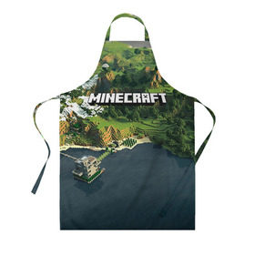 Фартук 3D с принтом Minecraft в городе Новоалтайск, 100% полиэстер | общий размер — 65 х 85 см, ширина нагрудника — 26 см, горловина — 53 см, длина завязок — 54 см, общий обхват в поясе — 173 см. Принт на завязках и на горловине наносится с двух сторон, на основной части фартука — только с внешней стороны | крипер