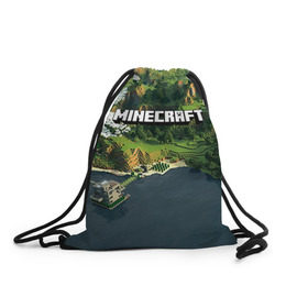 Рюкзак-мешок 3D с принтом Minecraft в городе Новоалтайск, 100% полиэстер | плотность ткани — 200 г/м2, размер — 35 х 45 см; лямки — толстые шнурки, застежка на шнуровке, без карманов и подкладки | Тематика изображения на принте: крипер