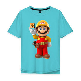 Мужская футболка хлопок Oversize с принтом Super Mario в городе Новоалтайск, 100% хлопок | свободный крой, круглый ворот, “спинка” длиннее передней части | nintendo | марио | нинтендо