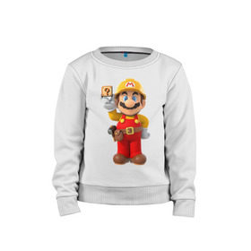 Детский свитшот хлопок с принтом Super Mario в городе Новоалтайск, 100% хлопок | круглый вырез горловины, эластичные манжеты, пояс и воротник | nintendo | марио | нинтендо