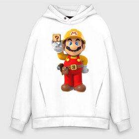 Мужское худи Oversize хлопок с принтом Super Mario в городе Новоалтайск, френч-терри — 70% хлопок, 30% полиэстер. Мягкий теплый начес внутри —100% хлопок | боковые карманы, эластичные манжеты и нижняя кромка, капюшон на магнитной кнопке | nintendo | марио | нинтендо