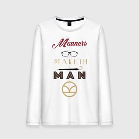 Мужской лонгслив хлопок с принтом Manners Maketh Man [Kingsman] в городе Новоалтайск, 100% хлопок |  | Тематика изображения на принте: manners maketh man kingsman кингсмен