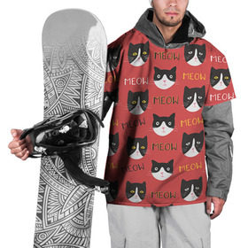 Накидка на куртку 3D с принтом Meow в городе Новоалтайск, 100% полиэстер |  | cat | hipster | meow | style | кот | котики | кошка | хипстер | хипстеры