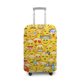 Чехол для чемодана 3D с принтом Emoji в городе Новоалтайск, 86% полиэфир, 14% спандекс | двустороннее нанесение принта, прорези для ручек и колес | emoji | смайлы | эмоджи