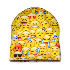 Шапка 3D с принтом Emoji в городе Новоалтайск, 100% полиэстер | универсальный размер, печать по всей поверхности изделия | emoji | смайлы | эмоджи