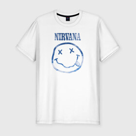 Мужская футболка премиум с принтом Nirvana sky в городе Новоалтайск, 92% хлопок, 8% лайкра | приталенный силуэт, круглый вырез ворота, длина до линии бедра, короткий рукав | cobain | kurt | nirvana | кобейн | курт | нирвана
