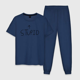 Мужская пижама хлопок с принтом Green Day Stupid Baseball Tee в городе Новоалтайск, 100% хлопок | брюки и футболка прямого кроя, без карманов, на брюках мягкая резинка на поясе и по низу штанин
 | green day stupid baseball tee зеленый день