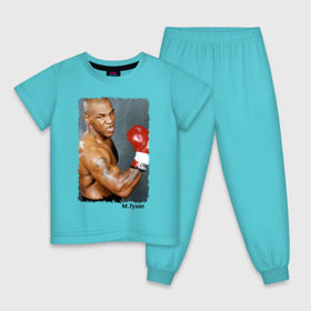 Детская пижама хлопок с принтом Майк Тайсон (Mike Tyson) в городе Новоалтайск, 100% хлопок |  брюки и футболка прямого кроя, без карманов, на брюках мягкая резинка на поясе и по низу штанин
 | майк тайсон