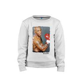 Детский свитшот хлопок с принтом Майк Тайсон (Mike Tyson) в городе Новоалтайск, 100% хлопок | круглый вырез горловины, эластичные манжеты, пояс и воротник | майк тайсон