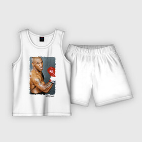 Детская пижама с шортами хлопок с принтом Майк Тайсон (Mike Tyson) в городе Новоалтайск,  |  | Тематика изображения на принте: майк тайсон
