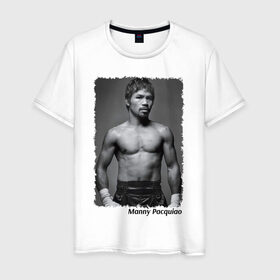 Мужская футболка хлопок с принтом Мэнни Пакиао (Manny Pacquiao) в городе Новоалтайск, 100% хлопок | прямой крой, круглый вырез горловины, длина до линии бедер, слегка спущенное плечо. | manny pacquiao | бокс | мэнни пакиао | чемпион