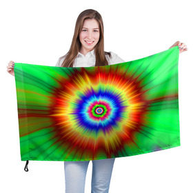 Флаг 3D с принтом Tie dye в городе Новоалтайск, 100% полиэстер | плотность ткани — 95 г/м2, размер — 67 х 109 см. Принт наносится с одной стороны | tie dye