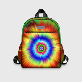 Детский рюкзак 3D с принтом Tie dye в городе Новоалтайск, 100% полиэстер | лямки с регулируемой длиной, сверху петелька, чтобы рюкзак можно было повесить на вешалку. Основное отделение закрывается на молнию, как и внешний карман. Внутри дополнительный карман. По бокам два дополнительных кармашка | tie dye