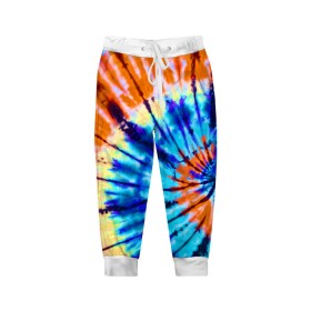 Детские брюки 3D с принтом Tie dye в городе Новоалтайск, 100% полиэстер | манжеты по низу, эластичный пояс регулируется шнурком, по бокам два кармана без застежек, внутренняя часть кармана из мелкой сетки | Тематика изображения на принте: tie dye