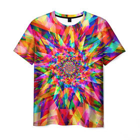 Мужская футболка 3D с принтом Tie dye в городе Новоалтайск, 100% полиэфир | прямой крой, круглый вырез горловины, длина до линии бедер | Тематика изображения на принте: орнамент | узор