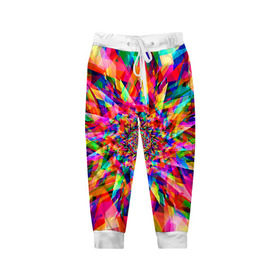 Детские брюки 3D с принтом Tie dye в городе Новоалтайск, 100% полиэстер | манжеты по низу, эластичный пояс регулируется шнурком, по бокам два кармана без застежек, внутренняя часть кармана из мелкой сетки | Тематика изображения на принте: орнамент | узор