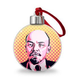 Ёлочный шар с принтом Поп-арт. Ленин в городе Новоалтайск, Пластик | Диаметр: 77 мм | lenin | ильич | ленин | поп арт | ретро | ссср | товарищ