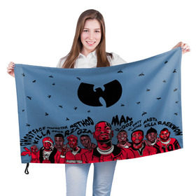 Флаг 3D с принтом Wu-Tang Clan в городе Новоалтайск, 100% полиэстер | плотность ткани — 95 г/м2, размер — 67 х 109 см. Принт наносится с одной стороны | хип хоп