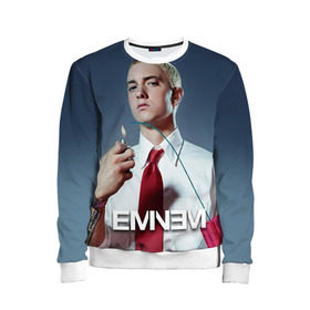 Детский свитшот 3D с принтом Eminem в городе Новоалтайск, 100% полиэстер | свободная посадка, прямой крой, мягкая тканевая резинка на рукавах и понизу свитшота | Тематика изображения на принте: eminem | music | rap | музыка | реп | эминем