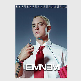 Скетчбук с принтом Eminem в городе Новоалтайск, 100% бумага
 | 48 листов, плотность листов — 100 г/м2, плотность картонной обложки — 250 г/м2. Листы скреплены сверху удобной пружинной спиралью | Тематика изображения на принте: eminem | music | rap | музыка | реп | эминем
