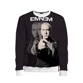 Детский свитшот 3D с принтом Eminem в городе Новоалтайск, 100% полиэстер | свободная посадка, прямой крой, мягкая тканевая резинка на рукавах и понизу свитшота | eminem | music | rap | музыка | реп | эминем