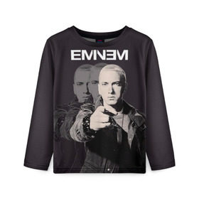Детский лонгслив 3D с принтом Eminem в городе Новоалтайск, 100% полиэстер | длинные рукава, круглый вырез горловины, полуприлегающий силуэт
 | eminem | music | rap | музыка | реп | эминем