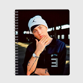 Тетрадь с принтом Eminem в городе Новоалтайск, 100% бумага | 48 листов, плотность листов — 60 г/м2, плотность картонной обложки — 250 г/м2. Листы скреплены сбоку удобной пружинной спиралью. Уголки страниц и обложки скругленные. Цвет линий — светло-серый
 | eminem | music | rap | музыка | реп | эминем