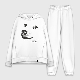 Женский костюм хлопок Oversize с принтом doge wow в городе Новоалтайск,  |  | doge wow собака воу вау дог