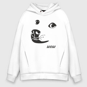 Мужское худи Oversize хлопок с принтом doge wow в городе Новоалтайск, френч-терри — 70% хлопок, 30% полиэстер. Мягкий теплый начес внутри —100% хлопок | боковые карманы, эластичные манжеты и нижняя кромка, капюшон на магнитной кнопке | doge wow собака воу вау дог