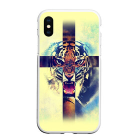 Чехол для iPhone XS Max матовый с принтом Хипстер Тигр в городе Новоалтайск, Силикон | Область печати: задняя сторона чехла, без боковых панелей | 