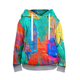 Детская толстовка 3D с принтом Абстракция красок в городе Новоалтайск, 100% полиэстер | двухслойный капюшон со шнурком для регулировки, мягкие манжеты на рукавах и по низу толстовки, спереди карман-кенгуру с мягким внутренним слоем | мазки | масло | яркий