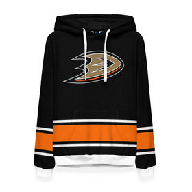 Женская толстовка 3D с принтом Anaheim Ducks Selanne в городе Новоалтайск, 100% полиэстер  | двухслойный капюшон со шнурком для регулировки, мягкие манжеты на рукавах и по низу толстовки, спереди карман-кенгуру с мягким внутренним слоем. | anaheim ducks selanne | nhl | спорт | хоккей