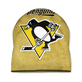 Шапка 3D с принтом Pittsburgh Pinguins в городе Новоалтайск, 100% полиэстер | универсальный размер, печать по всей поверхности изделия | nhl | pittsburgh pinguins | спорт | хоккей