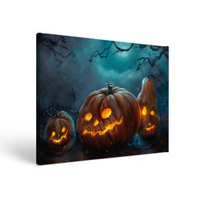 Холст прямоугольный с принтом Тыква в городе Новоалтайск, 100% ПВХ |  | halloween | праздник | тыква | хэллоуин