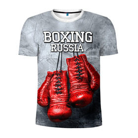 Мужская футболка 3D спортивная с принтом Boxing в городе Новоалтайск, 100% полиэстер с улучшенными характеристиками | приталенный силуэт, круглая горловина, широкие плечи, сужается к линии бедра | boxing | boxing russia | бокс | боксер | перчатки
