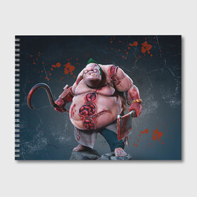 Альбом для рисования с принтом Pudge в городе Новоалтайск, 100% бумага
 | матовая бумага, плотность 200 мг. | dota 2 | game | pudge | дота | игры | персонаж