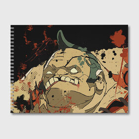 Альбом для рисования с принтом Pudge в городе Новоалтайск, 100% бумага
 | матовая бумага, плотность 200 мг. | dota 2 | game | pudge | дота | игры | персонаж