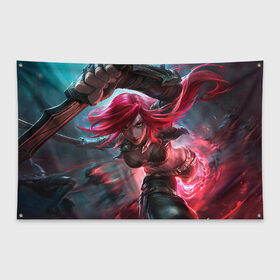 Флаг-баннер с принтом League of legends в городе Новоалтайск, 100% полиэстер | размер 67 х 109 см, плотность ткани — 95 г/м2; по краям флага есть четыре люверса для крепления | game | league of legends | lol | игры | лига легенд | лол